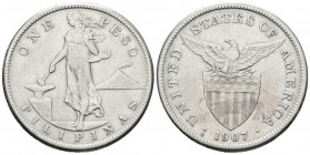 FILIPINAS. 1 Peso (Ar. 19,88g/36mm). 1907. San Francisco. (Km#172). MBC.