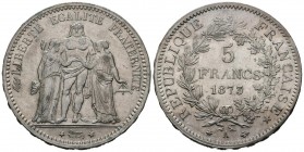 FRANCIA. 5 Francs. (Ar. 24,95g/37mm). 1873. París A. (Km#820.1). EBC+.