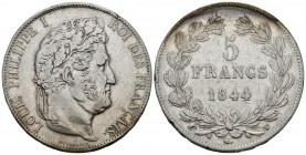 FRANCIA. 5 Francs. (Ar. 24,89g/37mm). 1921. Lille W. (Km#749.13). MBC+.