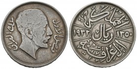 IRAK. 1 Riyal. (Ar. 19,71g/34mm). 1932. (Km#101). MBC-/MBC. Escasa.