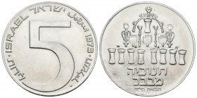 ISRAEL. 5 Lirot. (Ar. 20,01g/34mm). 1973. (Km#75.1). SC.