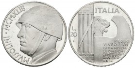 ITALIA. 20 Liras. Benito Mussolini. 1943. (Ar. 20,45g/35mm). SC.
