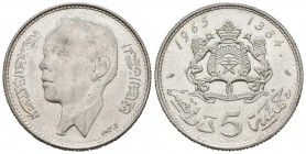 MARRUECOS. 5 Dirhams. (Ar. 11,77g/29mm). 1965. (AH-1384). MBC+.