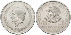 MEXICO. 5 Peso (Ar. 27,65g/40mm). 1953. (Km#467). EBC-.