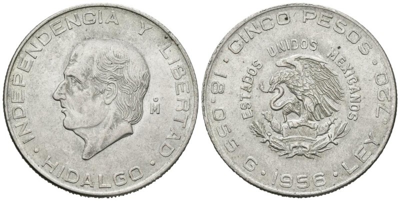 MEXICO. 5 Pesos (Ar. 18,00g/40mm). 1956. (Km#465). EBC+.