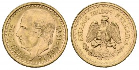 MEXICO. 2 1/2 Pesos. (Au. 2,11g/15mm). 1945. (Km#463). EBC+.