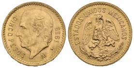MEXICO. 5 Pesos. (Au. 4.14g/19mm). 1955. (Km#464). EBC+.