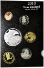 NUEVA ZELANDA. Set completo con los valores de 10 Cents, 20 Cents, 50 Cents, 1 Dollar, 2 Dollars y 5 Dollars. 2010. Set conmemorativo "MAUI'S DOLPHIN"...
