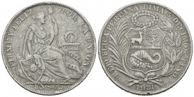 PERU. 1 Sol (Ar. 24,28g/37mm). 1931. (Km# 218). MBC.