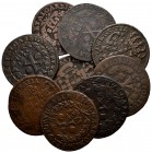 PORTUGAL. Conjunto de 9 monedas de X Reis acuñadas bajo el reinado de Joao V (1707-1750). Diferentes estados de conservación. A EXAMINAR.