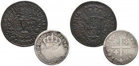 PORTUGAL. Conjunto de 2 monedas de III Reis portugueses acuñadas bajo el reinado de José I (1750-1777). Diferentes estados de conservación. A EXAMINAR...