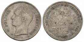 ESTADOS UNIDOS DE VENEZUELA. 10 Centavos. (Ar. 2,50g/18mm). 1876. París. (Km#Y13.1). MBC.