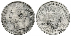 ESTADOS UNIDOS DE VENEZUELA. 10 Centavos. (Ar. 2,48g/18mm). 1876. París. (Km#Y13). EBC.