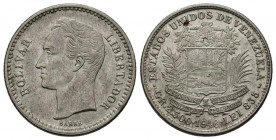 ESTADOS UNIDOS DE VENEZUELA. 1/2 Bolívar. (Ar. 2,52g/18mm). 1946. Philadelphia. (Km#Y21). EBC.