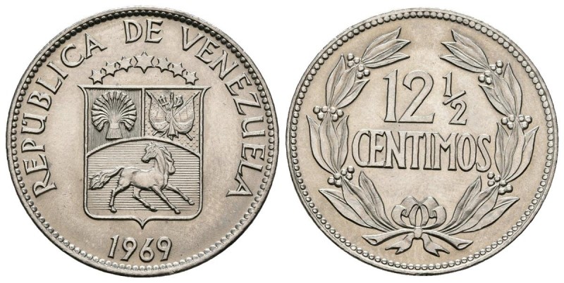 ESTADOS UNIDOS DE VENEZUELA. 12 1/2 Céntimos. (CuNi. 5,00g/23mm). 1969. Madrid. ...