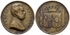 AMADEO I (1871-1873). Medalla de proclamación de Amadeo I en La Habana (10,88g/31mm). 1870. MBC-.