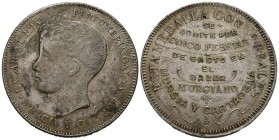 ALFONSO XIII (1885-1931). Medalla. (La. 19,29g/37mm). Murcia y Cartagena. MBC/MBC+. Rara.

Ex Aureo 194-1 19/12/2006, Nº 909.