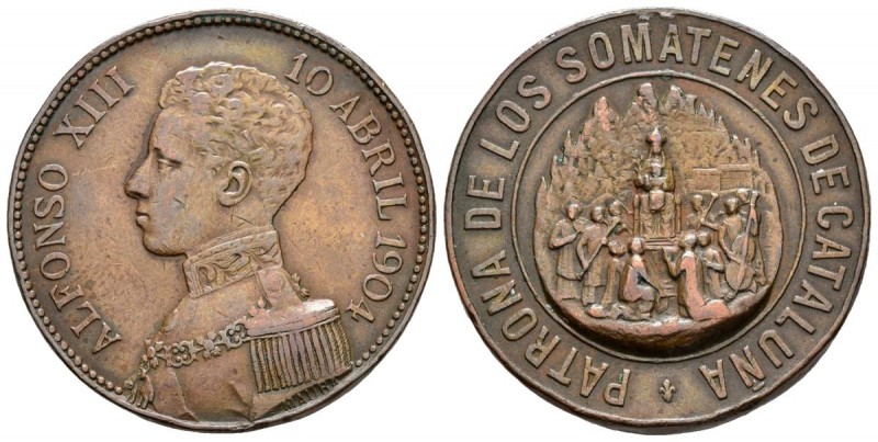 MEDALLA. Virgen de Montserrat, patrona de los Somatenes de Cataluña. Grabador: M...