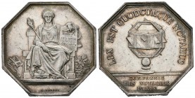 FRANCIA. Medalla. (Ar. 19,79g/34mm). S/D. Compagnie des Notaires Paris. Grabador: A. Borrel. (Lerouge319). MBC.