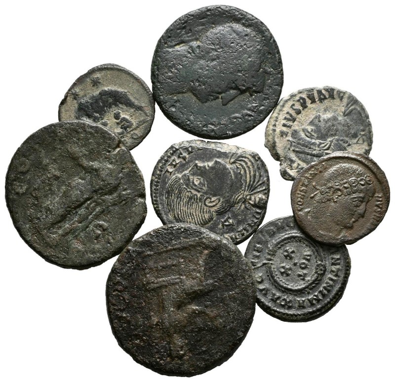 IMPERIO ROMANO. Conjunto de 8 bronces romanos de diferentes emperadores romanos....