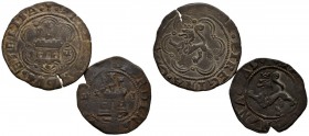 MONARQUIA ESPAÑOLA. Lote compuesto por 2 y 4 Maravedís de Cuenca perteneciente al reinado de los Reyes Católicos. MBC/MBC-. A EXAMINAR.