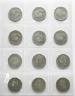 CENTENARIO DE LA PESETA. Conjunto formado por 20 monedas de 5 Pesetas de los reinados de Amadeo I, Alfonso XII y Alfonso XIII. Diferentes estados de c...