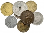 ESPAÑA. Conjunto formado por 8 monedas de la II República, Guerra Civil y del Estado Español. Incluye la Peseta de prueba de los Talleres San Carlos a...