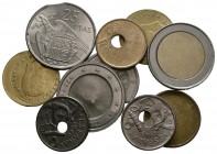 ESTADO ESPAÑOL y CONTEMPORANEO. Conjunto de 10 monedas de diferentes periodos de la historia de España. A EXAMINAR.