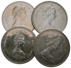CANADA. Bonito conjunto compuesto por 4 monedas de 1 Dollar de plata acuñadas en los años 1972, 1973, 1977 y 1979. Diferentes estados de conservación....