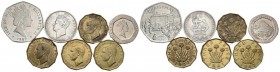 INGLATERRA. Conjunto de 7 monedas de fechas comprendidas entre 1826 y 1996. Diferentes módulos, materiales asi como estados de conservación. A EXAMINA...