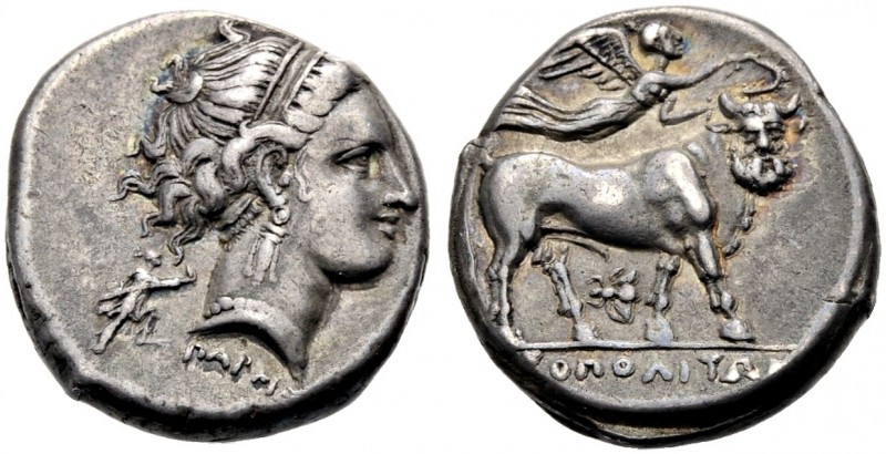 GRIECHISCHE MÜNZEN. KAMPANIEN. NEAPOLIS. 
Didrachmon, 300-275 v. Chr. Nymphenko...