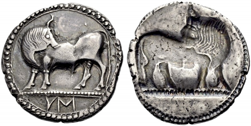 GRIECHISCHE MÜNZEN. LUKANIEN. SYBARIS. 
Nomos, 550-510 v. Chr. Stier n.l. stehe...