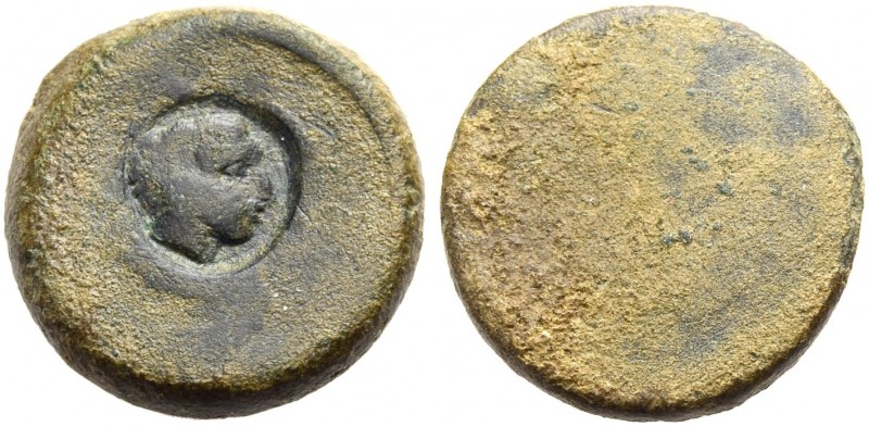 GRIECHISCHE MÜNZEN. SIZILIEN. AKRAGAS. 
Tetras, Bronze, 5.-4. Jh. v. Chr. Runde...