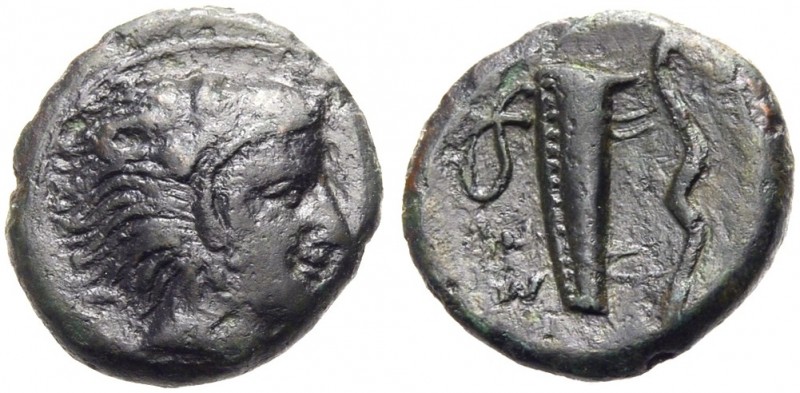 GRIECHISCHE MÜNZEN. SIZILIEN. SELINUNT (SELINOUS). 
Bronze, 412-409 v. Chr. Kop...