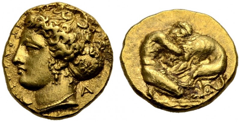GRIECHISCHE MÜNZEN. SIZILIEN. SYRAKUS. 
100 Litra, Gold, 405-400 v. Chr. ΣΥΡΑΚΟ...