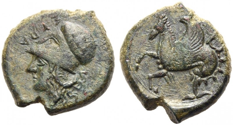 GRIECHISCHE MÜNZEN. SIZILIEN. SYRAKUS. 
Hemilitron, Bronze, 375-344 v. Chr. Unt...