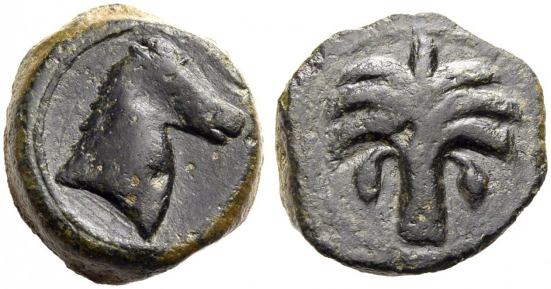 GRIECHISCHE MÜNZEN. SIZILIEN. SIKULOPUNIER. 
Bronze, ca. 340-320 v. Chr. Pferde...