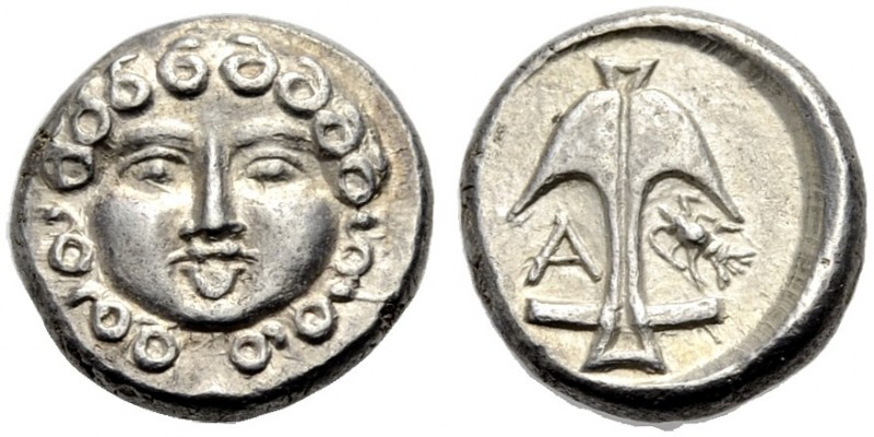 GRIECHISCHE MÜNZEN. THRAKIEN. APOLLONIA PONTIKA. 
Drachme, 400-350 v. Chr. Gorg...