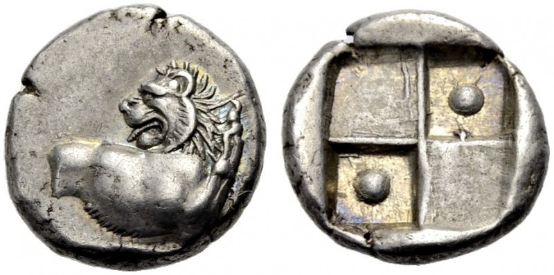 GRIECHISCHE MÜNZEN. THRAKIEN. CHERSONESOS. 
Hemidrachmon, 350-330 v. Chr. Löwen...