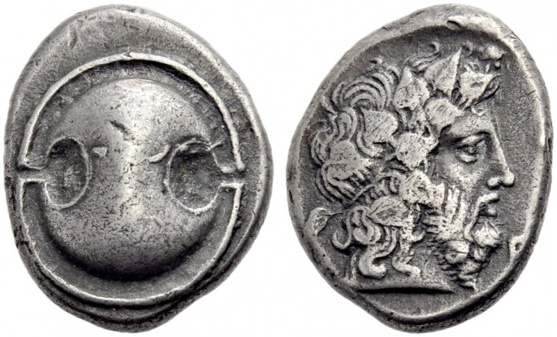 GRIECHISCHE MÜNZEN. BOIOTIEN. THEBAI. 
Stater, 440-380 v. Chr. Boiotischer Schi...
