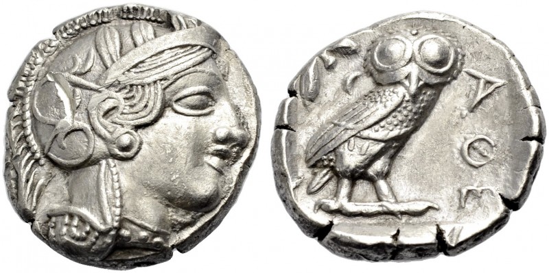 GRIECHISCHE MÜNZEN. ATTIKA. ATHEN. 
Tetradrachmon, ca. 417-407 v. Chr. Athenako...