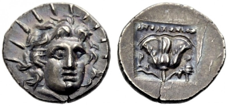 GRIECHISCHE MÜNZEN. INSELN VOR KARIEN. RHODOS. 
Hemidrachmon (Plinthophoros), 1...