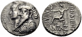 GRIECHISCHE MÜNZEN. ELYMAIS (SUSIANA). KÖNIGREICH ELYMAIS. Kamnaskires III., mit Anzaze ca. 82-74 v. Chr 
Drachme Seleukeia auf dem Hedyphon. Die ges...