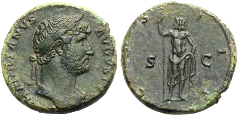 RÖMISCHE MÜNZEN. KAISERZEIT. Hadrianus, 117-138 
As, ca. 124-125. HADRIANVS AVG...