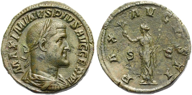RÖMISCHE MÜNZEN. KAISERZEIT. Maximinus I. Thrax, 235-238 
Sesterz, 136-137. MAX...