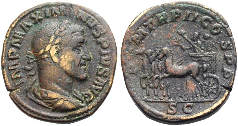 RÖMISCHE MÜNZEN. KAISERZEIT. Maximinus I. Thrax, 235-238 
Sesterz, 236. Drap., ...