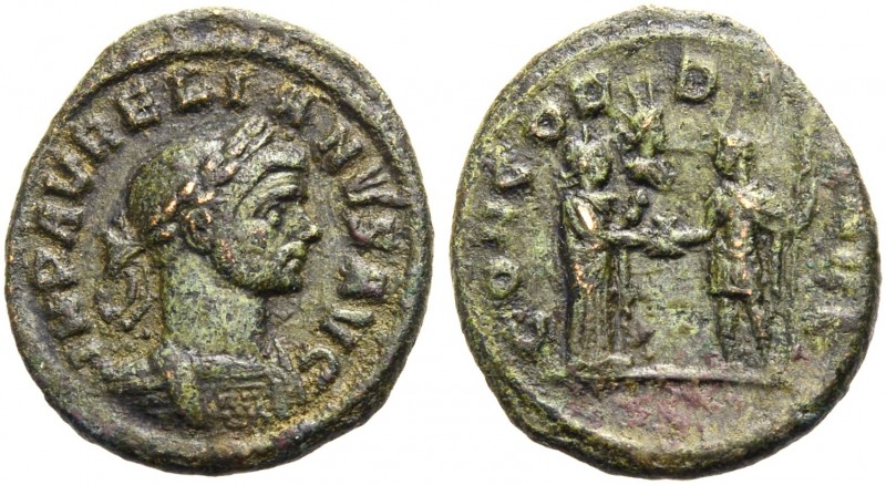 RÖMISCHE MÜNZEN. KAISERZEIT. Aurelianus, 270-275 
As, 275. Gep. Büste mit L. n....