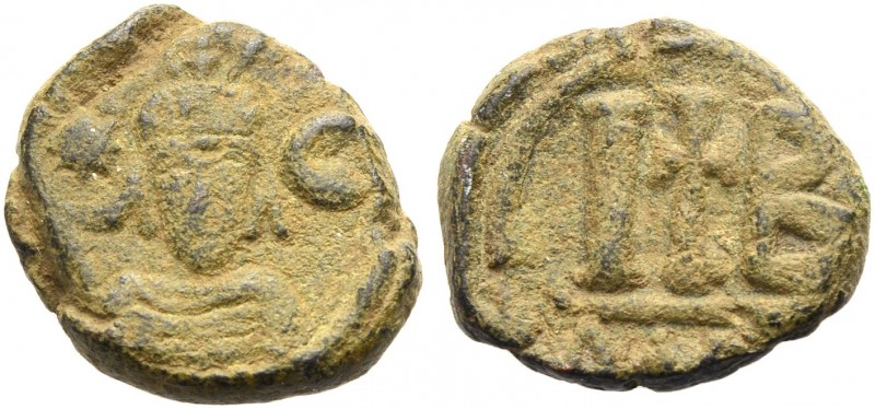 BYZANTINISCHE MÜNZEN. Heraclius, 610-641 
Dodekanummion 618-628 Alexandria. Fro...