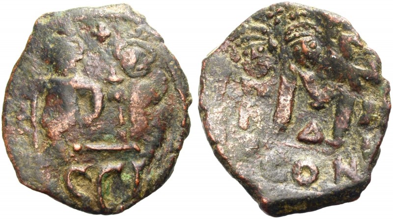 BYZANTINISCHE MÜNZEN. Heraclius, 610-641 
Bronze-Follis, Konstantinopel. Heracl...