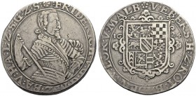 ALTDEUTSCHE MÜNZEN UND MEDAILLEN. BADEN-DURLACH, MARKGRAFSCHAFT, SEIT 1806 GROSSHERZOGTUM. FRIEDRICH V., 1622-1659 
Taler 1624, Pforzheim. Geharnisch...